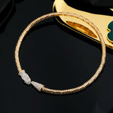 Lady Snake Curved Bar Neck Collar Choker Necklace Rhinestone Statement Jewelry