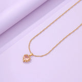 Lost Lady ING Gemstone Necklace Romantic Lady Peach Heart Necklace