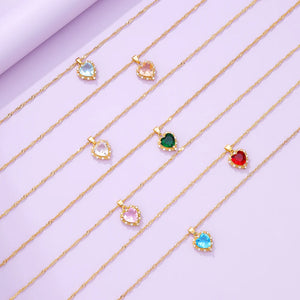 Lost Lady ING Gemstone Necklace Romantic Lady Peach Heart Necklace