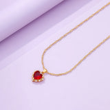 Lost Lady ING Gemstone Necklace Romantic Lady Peach Heart Necklace