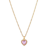 Lost Lady ING Gemstone Necklace Romantic Lady Peach Heart Necklace
