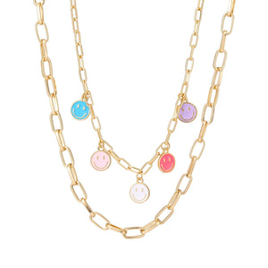 Colorful Smiley Ladies Necklace Birthday Gift Jewelry