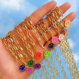 Colorful Smiley Ladies Necklace Birthday Gift Jewelry