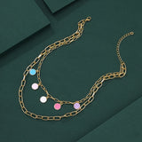 Colorful Smiley Ladies Necklace Birthday Gift Jewelry
