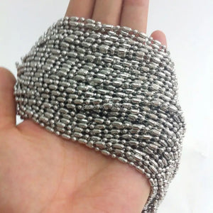 10M 2.4mm Stainless Steel Sheet Rice Beads Chain Jewelry Finding