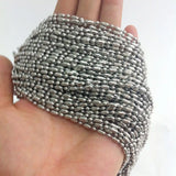 10M 2.4mm Stainless Steel Sheet Rice Beads Chain Jewelry Finding