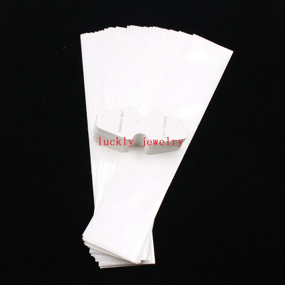 100 Set Self Seal Bag Necklace Bags with Tags