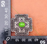 10Pcs Light Green Western Silver Cross Concho Shank Buttton