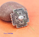 10Pcs Light Green Western Silver Cross Concho Shank Buttton