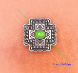 10Pcs Light Green Western Silver Cross Concho Shank Buttton