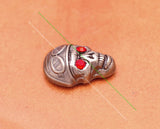 10Pcs Western Biker Silver Skull Concho With Rhinestone Eyes