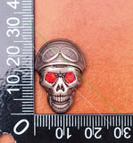 10Pcs Western Biker Silver Skull Concho With Rhinestone Eyes