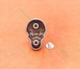 10Pcs Western Biker Silver Skull Concho With Rhinestone Eyes