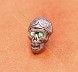 10Pcs Western Biker Silver Skull Concho With Rhinestone Eyes
