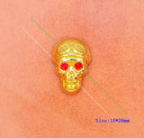 10Pcs Western Biker Skull Concho Red Crystal For Leathercraft Belt Horse Saddle