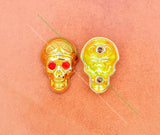 10Pcs Western Biker Skull Concho Red Crystal For Leathercraft Belt Horse Saddle