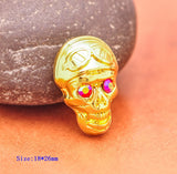 10Pcs Western Biker Skull Concho Red Crystal For Leathercraft Belt Saddle