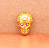 10Pcs Western Biker Skull Concho Red Crystal For Leathercraft Belt Saddle