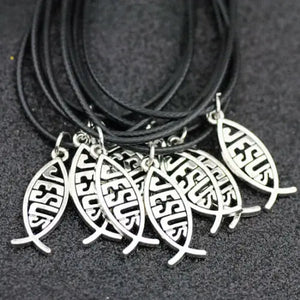 10pcs Ichthys Jesus Fish Pendant Charms HJ16
