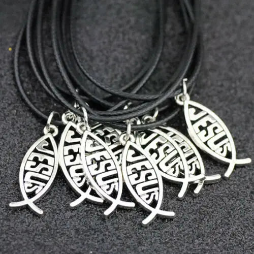 10pcs Ichthys Jesus Fish Pendant Charms HJ16