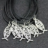 10pcs Ichthys Jesus Fish Pendant Charms HJ16