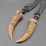 12pcs Boy Men's Wolf Tooth Charms Pendants Necklace MN334