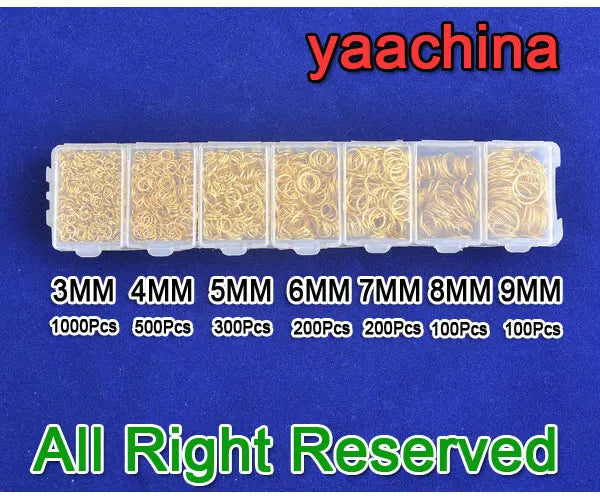 2400Pcs Jewelry Findings Yellow Filled Jump Rings Assorted Sizes