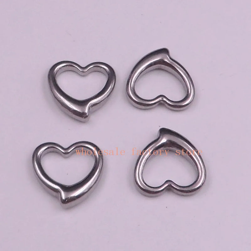 30pcs Stainless Steel Heart Charms Pendant DIY Jewelry Finding