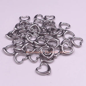 30pcs Stainless Steel Heart Charms Pendant DIY Jewelry Finding