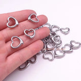 30pcs Stainless Steel Heart Charms Pendant DIY Jewelry Finding