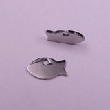 30pcs High Polished Fish Tag Charms Stainless Steel Bulk Jewelry Finding DIY