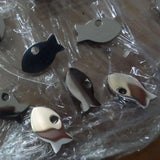 30pcs High Polished Fish Tag Charms Stainless Steel Bulk Jewelry Finding DIY