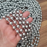 5m Huge Silver Stainless Steel Ball Bead Chain Necklace Jewelry findings