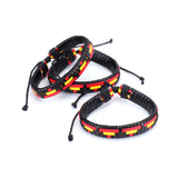 Adjustable Leather Spain Flag Bracelet Lot 6-36 Pieces