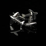 Vintage Stainless Steel Round Wedding Mens Cuff Links