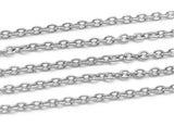 10m 3mm Stainless Steel Oval Chain DIY Jewelry Making Bulk