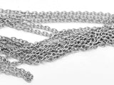 10m 3mm Stainless Steel Oval Chain DIY Jewelry Making Bulk