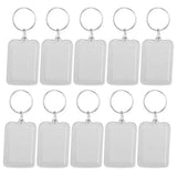 10Pcs Rectangle Photo Frame Keyring 3.3x5cm