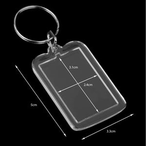 10Pcs Rectangle Photo Frame Keyring 3.3x5cm