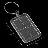 10Pcs Rectangle Photo Frame Keyring 3.3x5cm