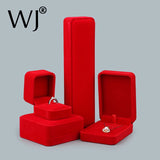Set of 12 Red Velvet Jewelry Boxes Organizer Case