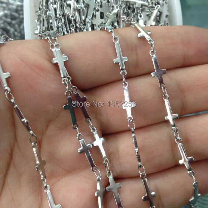 5m Stainless Steel Cross Joint Link Chain Jewelry Finding