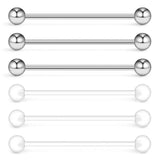 6 Industrial Barbell Earrings 14 Gauge Cartilage 1 1/2 Inch