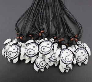 12PCS Tai Chi Yin Yang Turtles Pendant Necklace Amulet MN433