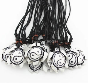 12PCS Tai Chi Yin Yang Turtles Pendant Necklace Amulet MN433