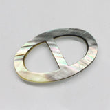 5pcs Beauty Scarf Ring Buckle Shell 1.2x1.7in Beige