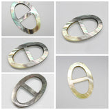 5pcs Beauty Scarf Ring Buckle Shell 1.2x1.7in Beige
