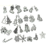 Mixed Christmas Pendant Metal Enamel Charms Ornaments Beads Xmas Tree Pendants