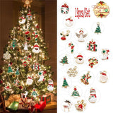 Mixed Christmas Pendant Metal Enamel Charms Ornaments Beads Xmas Tree Pendants