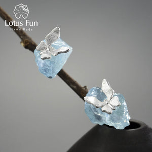 Butterfly Stud Earrings 925 Sterling Silver Women's Jewelry